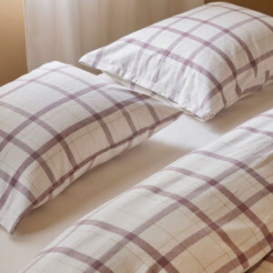 Posteljnina flanela mauve karo, razl.dim.