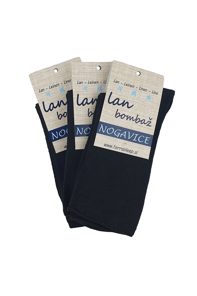 Nogavice lan bombaž ČRNE Medic od 36 do 41