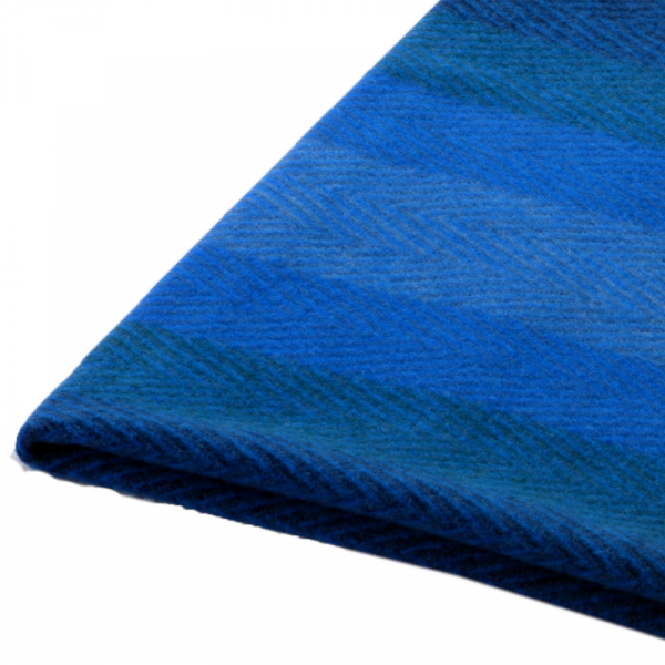 Volnena odeja MONROVIA modra črtasta