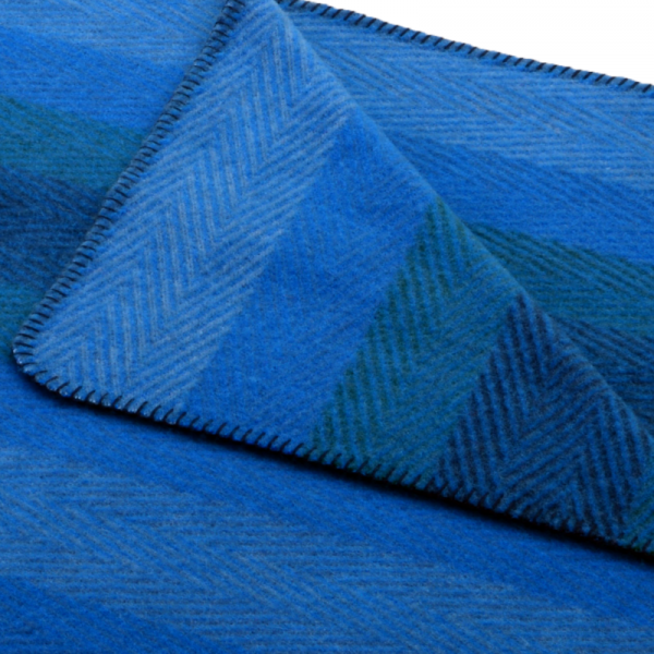 Volnena odeja MONROVIA modra črtasta