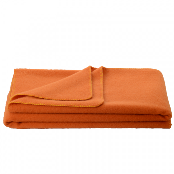 Otroška odeja 100% ovčja volna INN velur ORANŽNA dve dim.