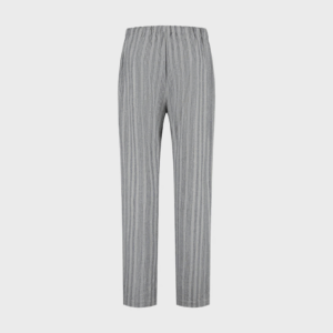 Spodnji del moške pižame iz eko flanele, siva črtasta