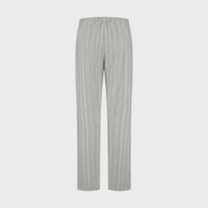 Spodnji del ženske pižame iz eko flanele, siva črtasta