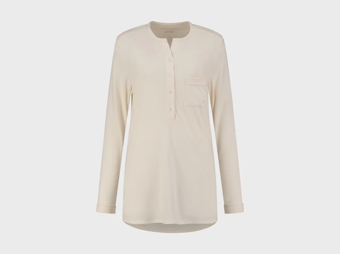 Zgornji del pižame iz eko bombaža, crem