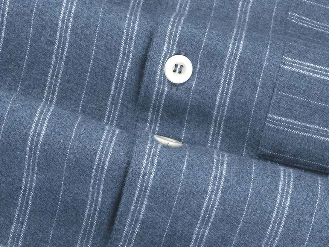 Zgornji del moške pižame iz eko flanele, denim črtasta