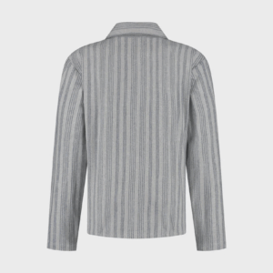 Zgornji del moške pižame iz eko flanele, siva črtasta