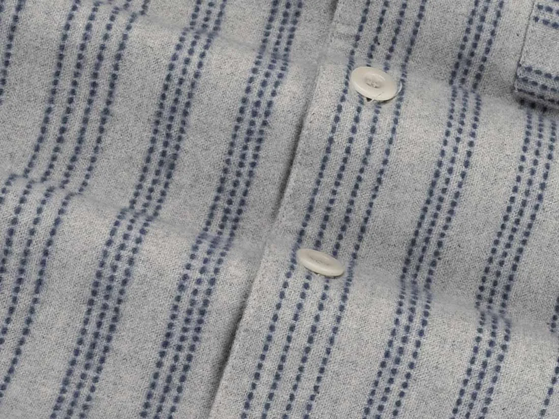 Zgornji del moške pižame iz eko flanele, siva črtasta