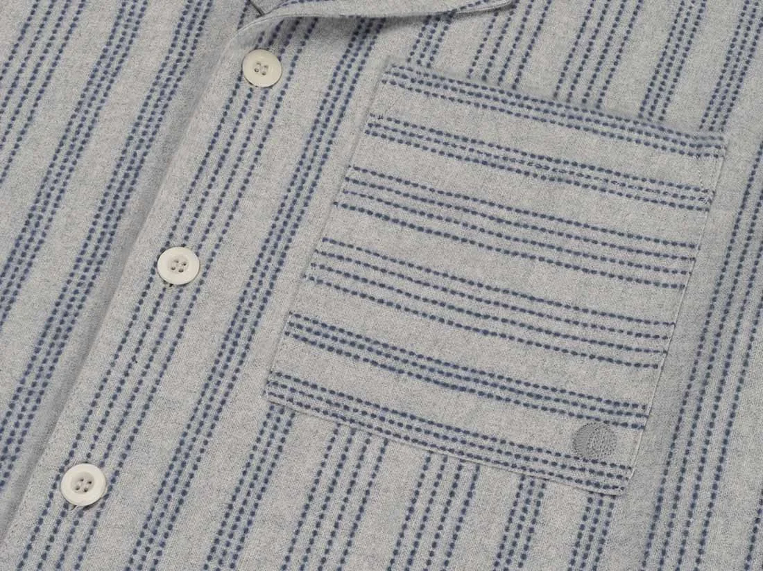 Zgornji del moške pižame iz eko flanele, siva črtasta