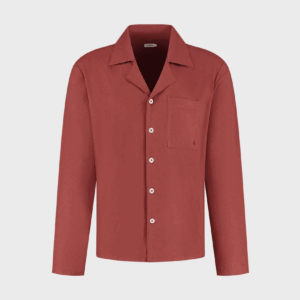 Zgornji del moške pižame iz eko flanele, rdeča