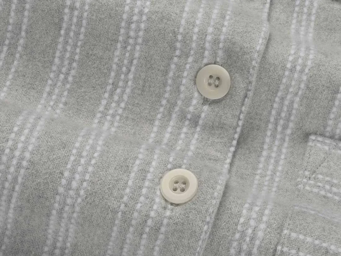 Zgornji del ženske pižame iz eko flanele, siva črtasta