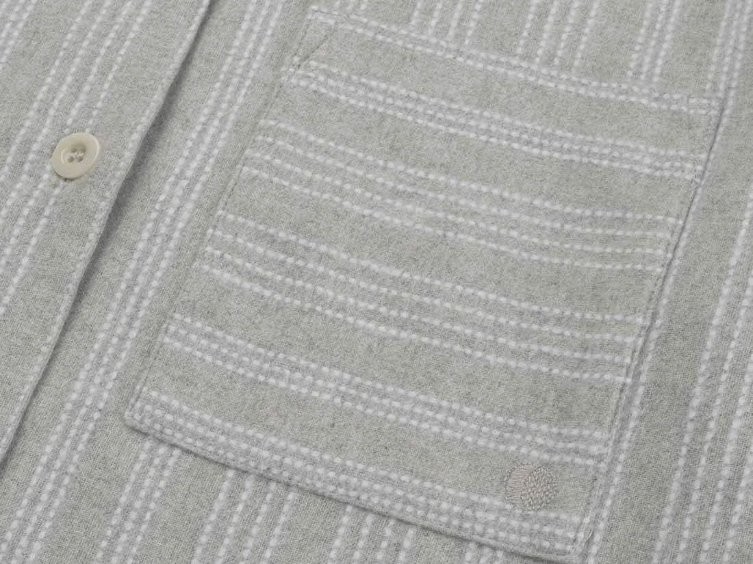 Zgornji del ženske pižame iz eko flanele, siva črtasta