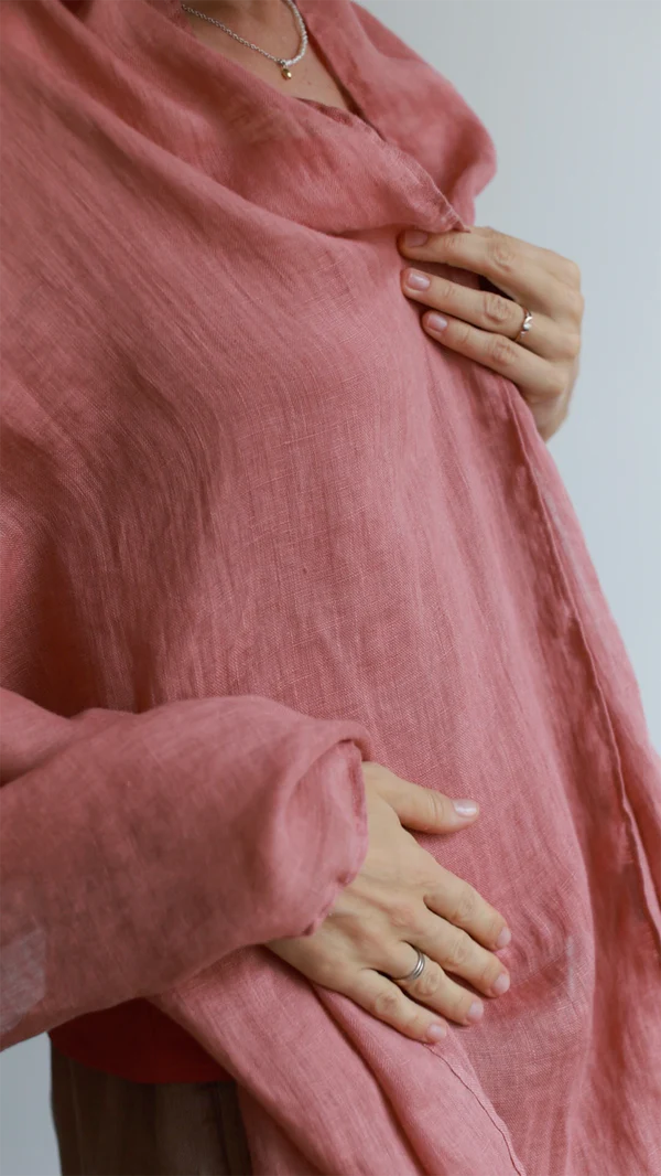 Šal iz 100% lana roza