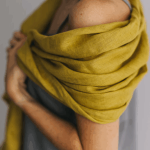 Šal iz 100% lana citrin