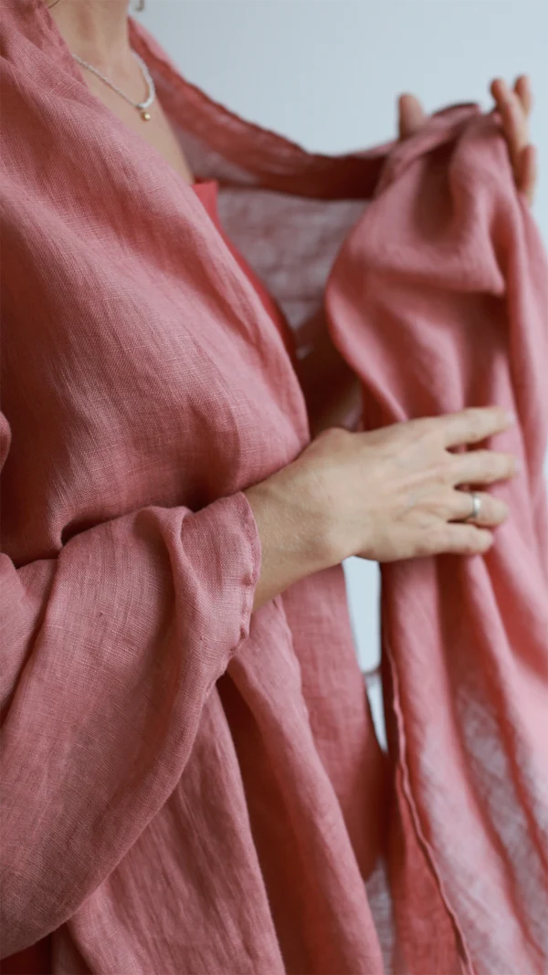 Šal iz 100% lana roza