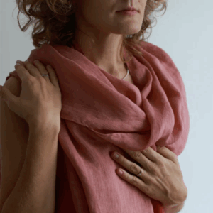 Šal iz 100% lana roza