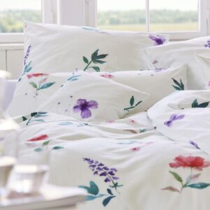 Posteljnina Blumenwiese saten, ročno potiskana 140x200, 50x70