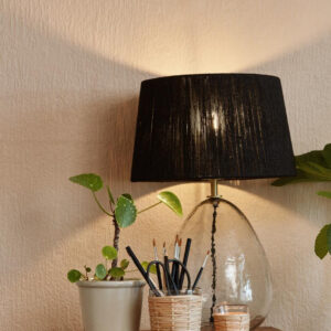 Svečnik steklo ratan Svečnik steklo ratan