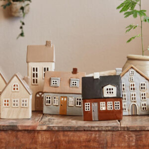 Svečnik steklo ratan Svečnik steklo ratan