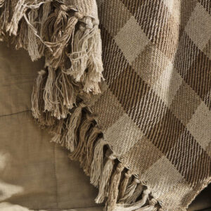 Deka 100% bombaž rjava karo 130x160 Deka 100% bombaž rjava karo 130x160