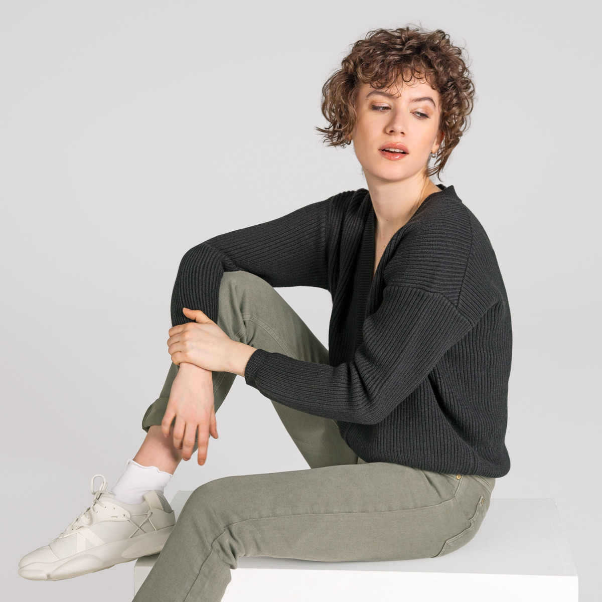 Ženska jopa Alfrey 100% merino volna SIVO ČRNA XS,S,M