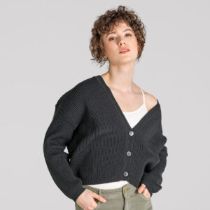 Ženska jopa Alfrey 100% merino volna SIVO ČRNA XS,S,M