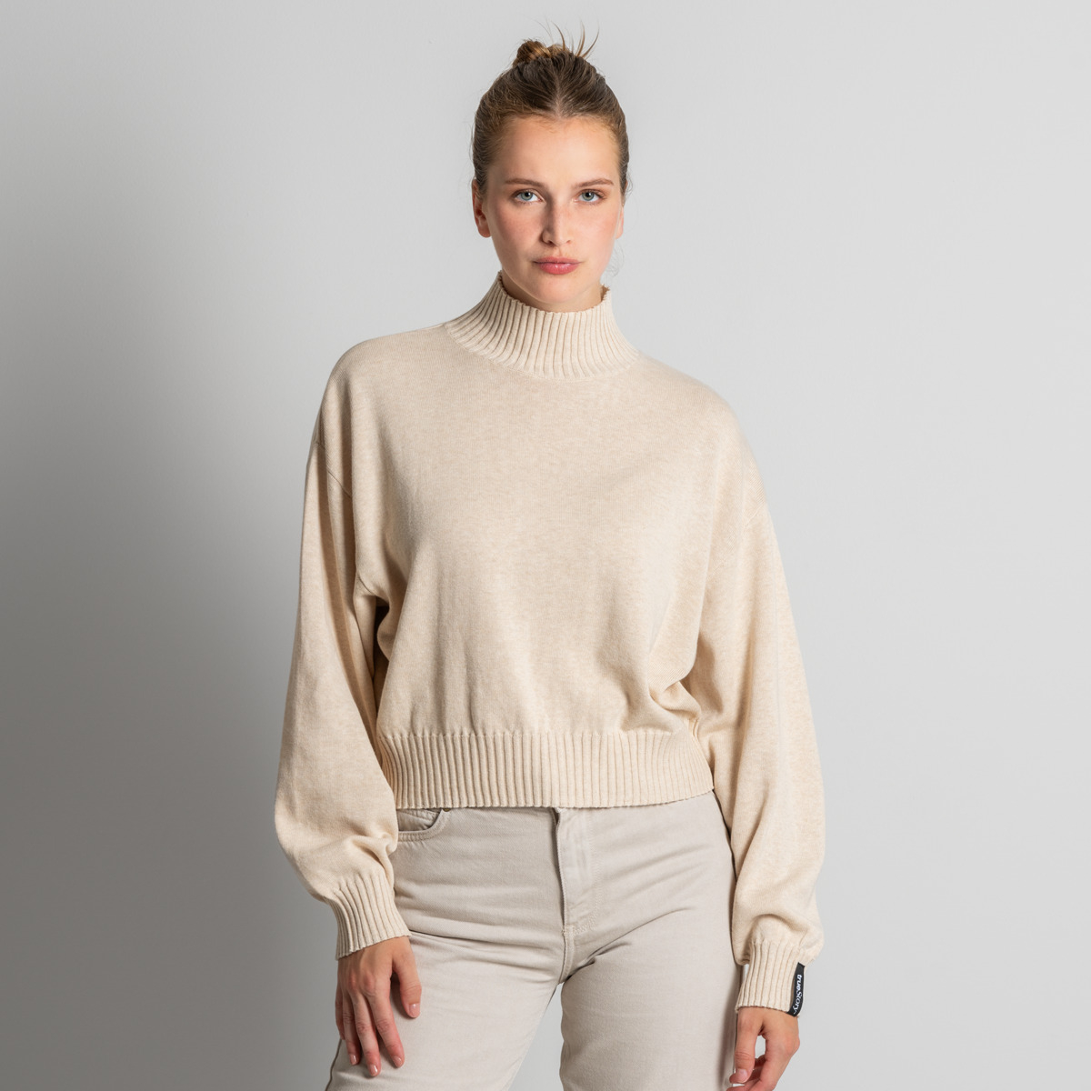 Ženski pulover Eugenie 80% eko bombaž,20% volna NATUR