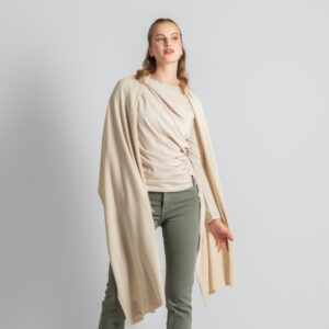 Šal iz volne in ekološkega bombaža, BEIGE