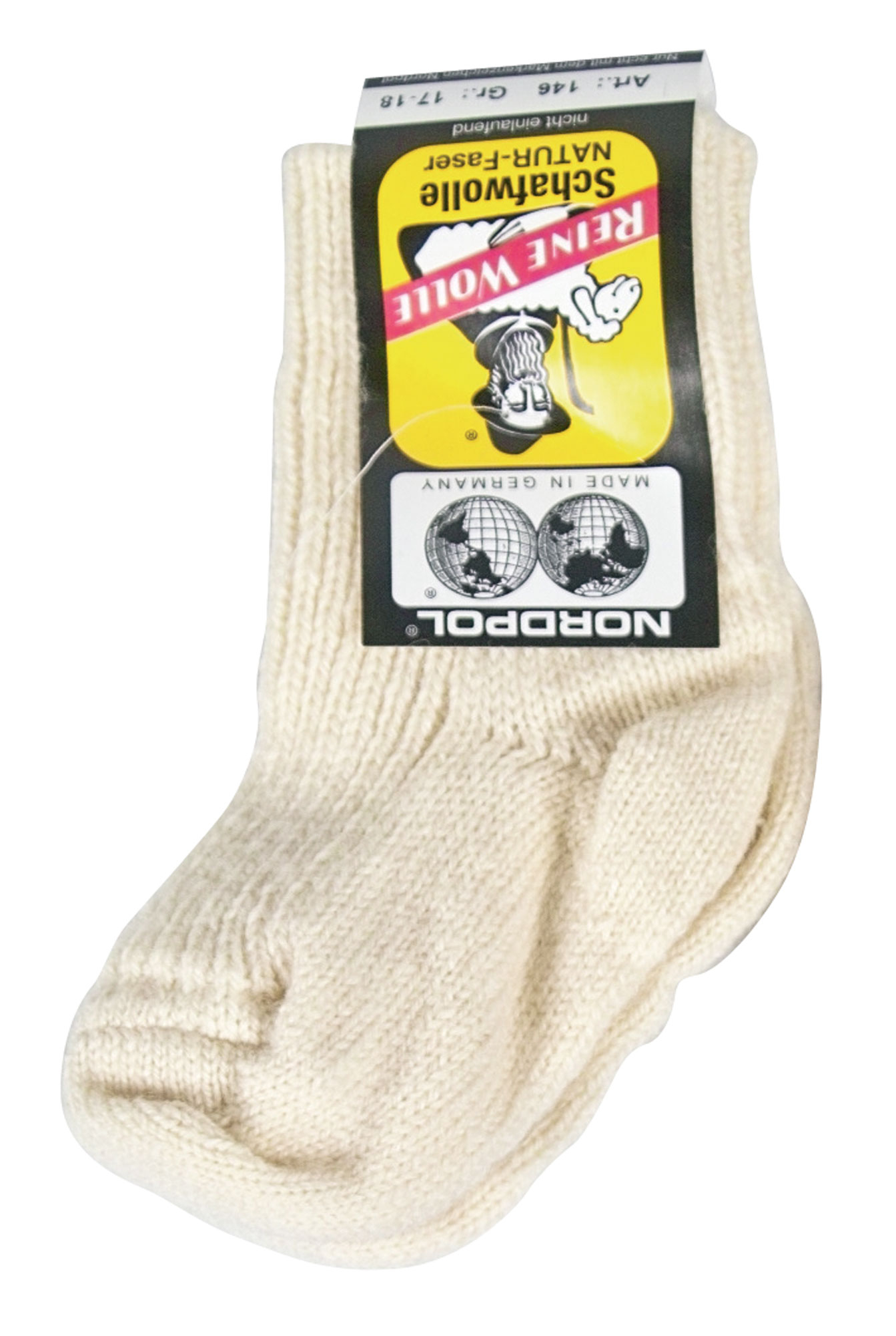 Eko nogavice otroške iz 100% volne vel. od 19-34 NATUR