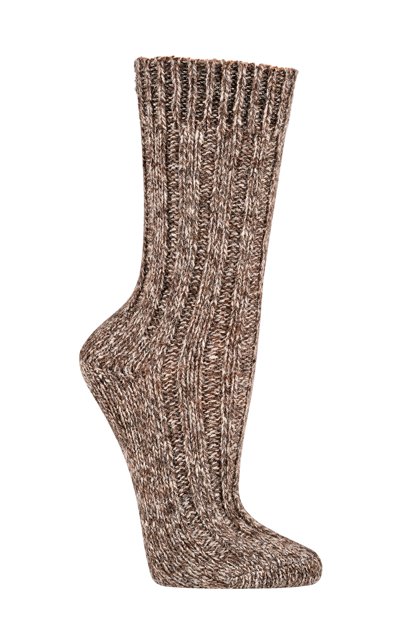 Eko nogavice z alpaka volno debelejše- natur rjave