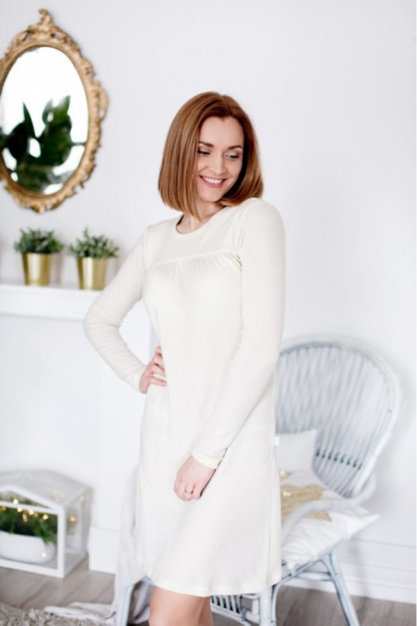 Ženska spalna srajca iz 100% volne NATUR od S do XXL